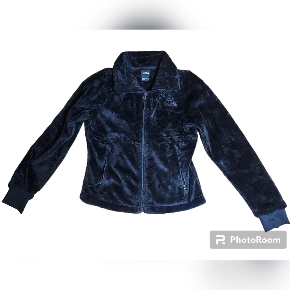 The North Face - Ozito Fuzzy Zip Up Jacket (Black) Size small
